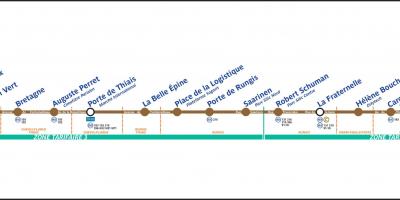 Mapa de París Tramvia T7
